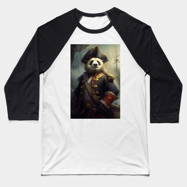 Captain Panda the Sailor Baseball T-Shirt by JensenArtCo